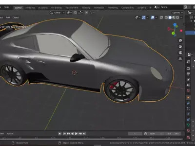 Ruf 911 Turbo Low-poly 3D model