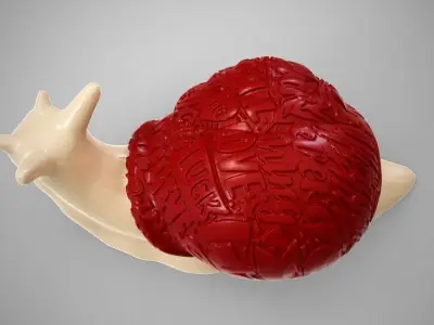 Snail in love 3D print model