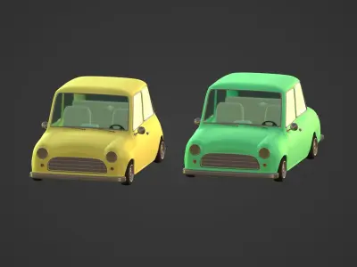 Cartoon Cars Low-poly 3D model