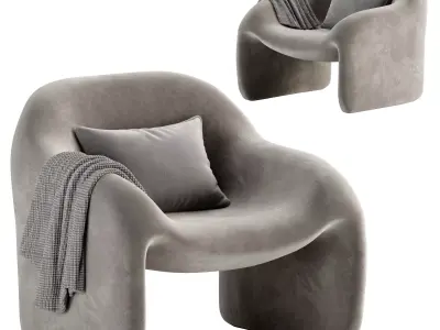 Sculptural Modern Lounge Chair 2 3D model