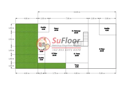 House 8x18m code 456- Sketchup 3D model 3D model 3D model