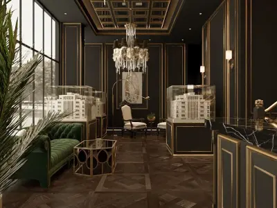 Classic Interior Luxury 3ds Max Corona Renderer Low-poly 3D model