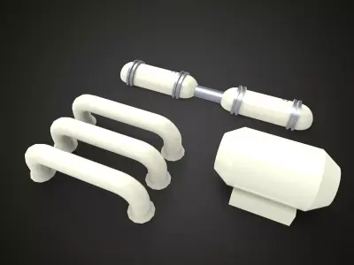 scifi exhaust pipe vessel 3D print model