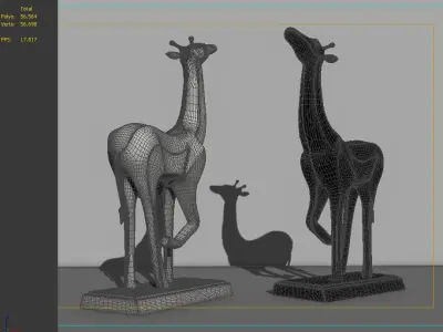 giraffes ornaments crafts animal models 3D model