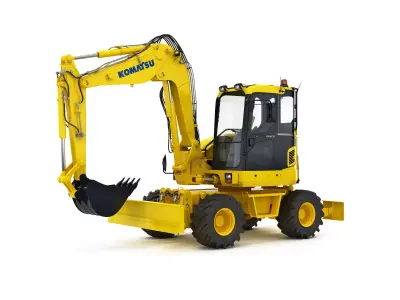 Wheeled Excavator Komatsu PW98MR-8 3D model