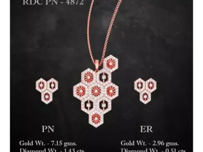 Pendant Earrings combo - 4872 3D print model