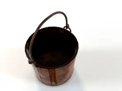 Copper bucket Low-poly 3D model