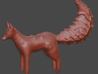 Toxic fox Low-poly 3D model