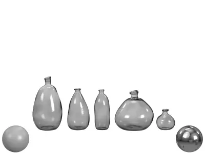 Recycled Glass Vases 3D model purchase