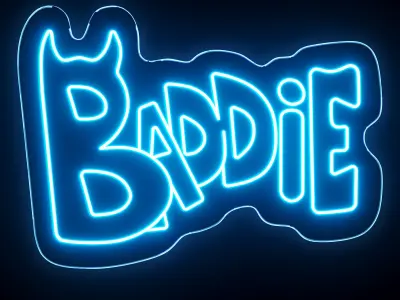 Baddie Neon Sign 3D model