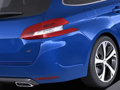 Peugeot 308 GT SW 2017 VRAY  3D model