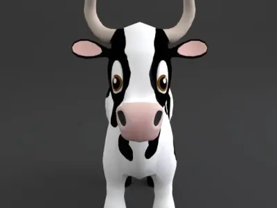 Cow Cartoon Low-poly 3D model