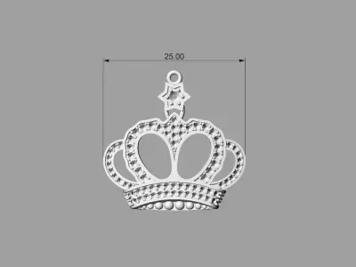 Crown pendant Jewelry 3D print model