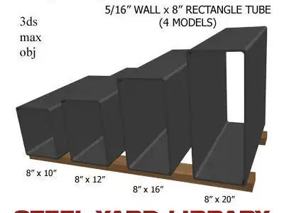 5 16in Wall x8in Rectangle Tube 3D model