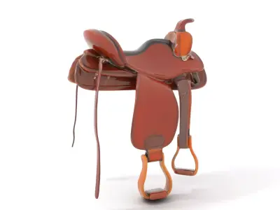Brown Leather Saddle model pack Low-poly 3D model
