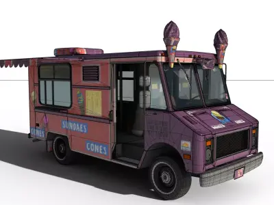 Ice Cream Truck Blender 3D model