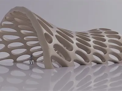 Canopy structure smooth perforations 3D model