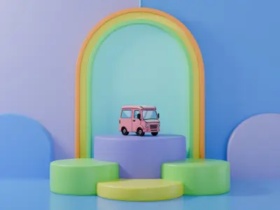 Pink truck 3D 3D print model