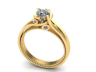 Woman ring 17 3D print model