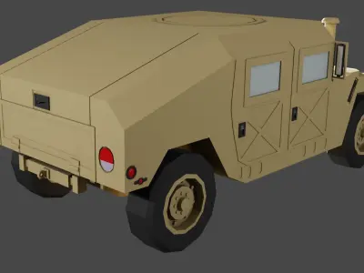 Humvee military vehicle Low-poly 3D model