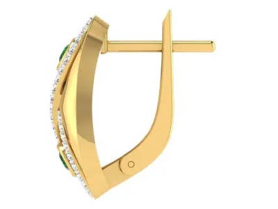 Solitaire Women Drop Earring 3dm STL OBJ FBX Render Details 3D print model 8