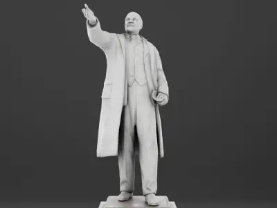 Lenin Statue Low-poly 3D model