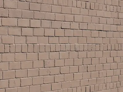Painted brick wall 3D model
