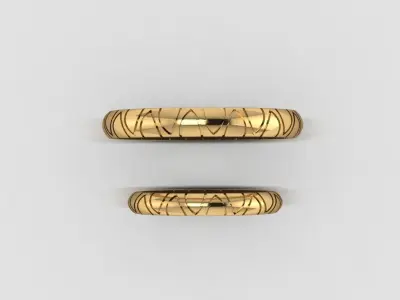 rhombuses wedding rings 3D print model