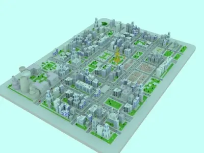 Low Poly City 3D model