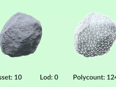 Granite Rocks Pack Vol 2 Game and VFX Asset Collection Free low-poly 3D model