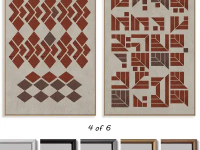 Abstract Painting Frame set 3D model get