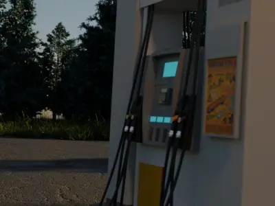 Gas station 3D model