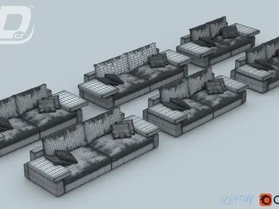 Alura Sofa Set 3D model