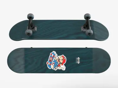 Four Realistic Skateboards 3D model