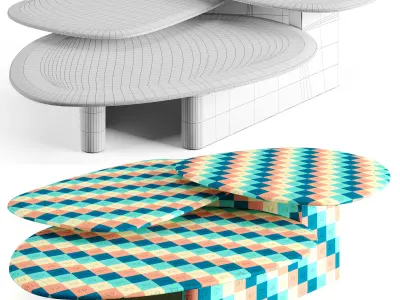 Callisto mix coffee table by porada 3D model