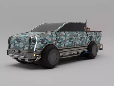 SCI FI BLENDER PICKUPTRUCK 3D model