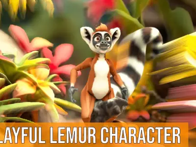 Playful Lemur Character model pack Low-poly 3D model