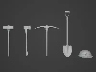 Mining Tool Pack Low-poly 3D model