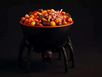 Spider Bowl Halloween Candy Dish Creepy Decorative Spider Bowl 3D print model