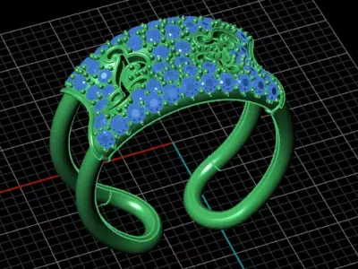 pave setting free jewelry ring Free 3D print model