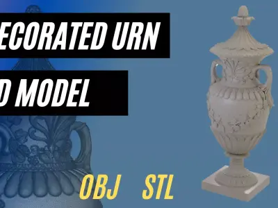 Urn with classical decoration  3D model