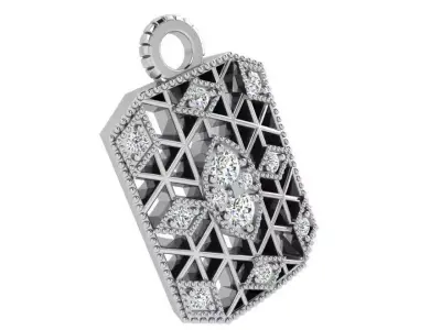 Emerald Shape Pendant 3688 3D print model