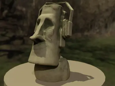 Moai Statue Sculpted in Blender Textured in Substance Painter 3D model