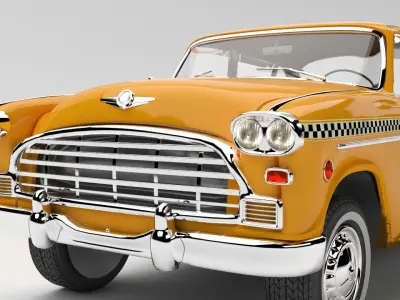 Taxi Car Old  Checker Cab Taxi Chicago 3D model