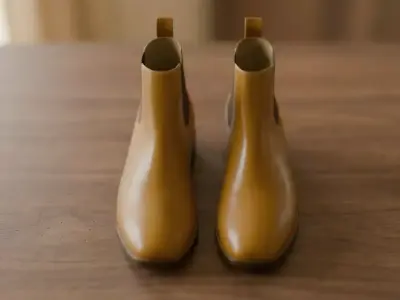 Classic Chelsea Boots 3D Footwear Model 3D model