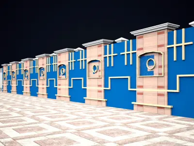 wall design Low-poly 3D model