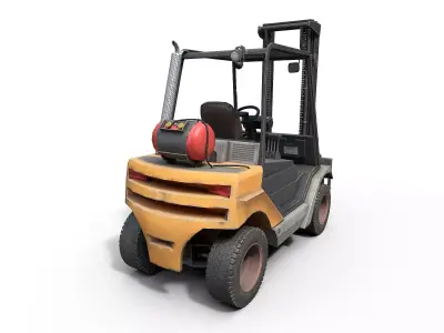 Forklift on wheels Low-poly 3D model