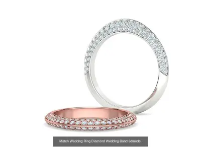 Wedding Set Jewelry Set 1ct Stone Wedding band 3dmodels 3D Model Pack