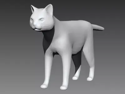 Cat base mesh for Zbrush 3D model