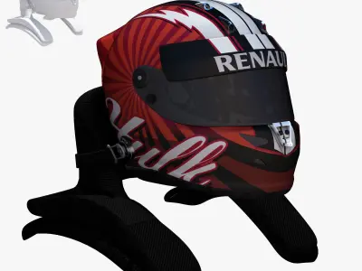 Hulkenberg helmet 2017 Low-poly 3D model